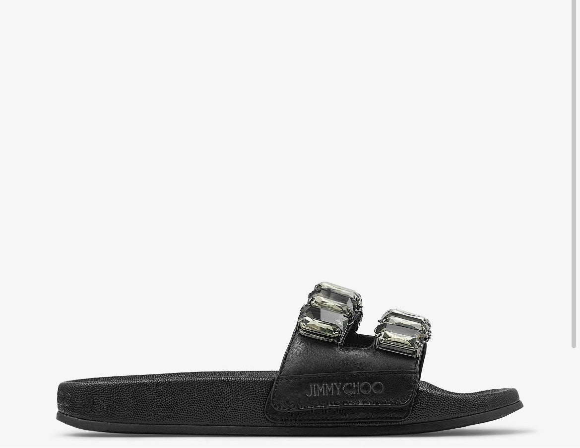 Jimmy Choo Fitz Crystal Slides