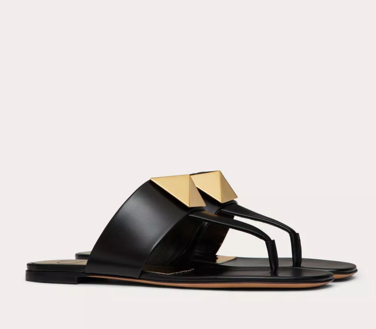 Valentino One Stud Flat Thong Sandal