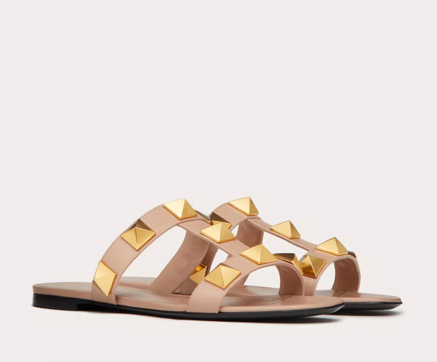 Valentino Flat Roman Stud Slide Sandal