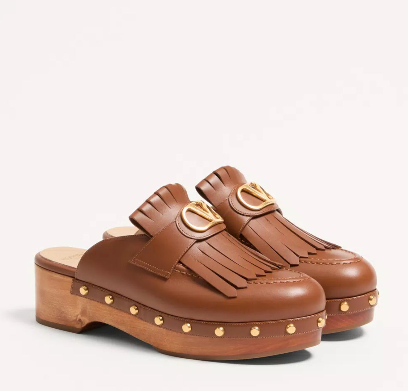 Valentino V-Logo Signature Fringed Clog