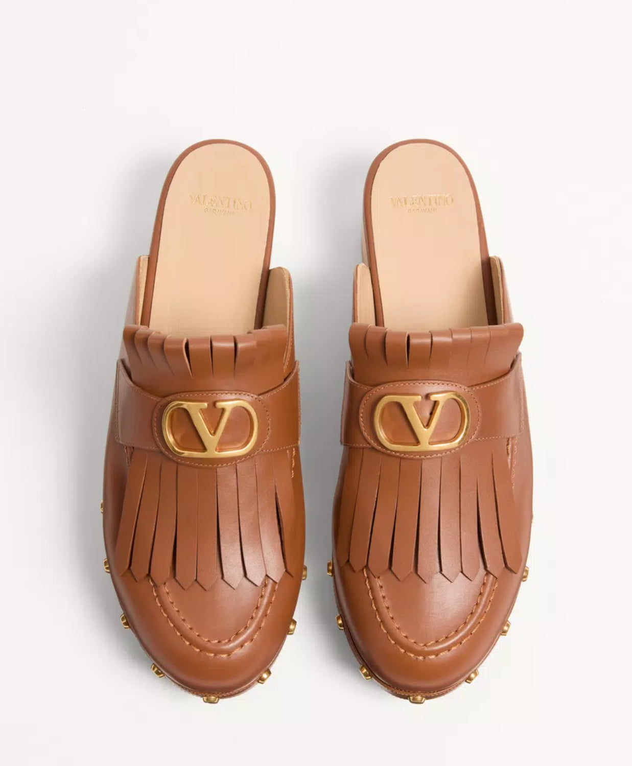Valentino V-Logo Signature Fringed Clog