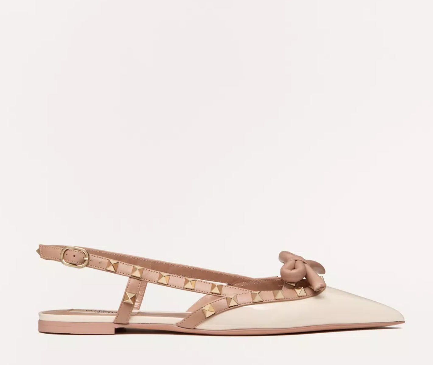 Valentino Rockstud Bow Ballerina Slingback