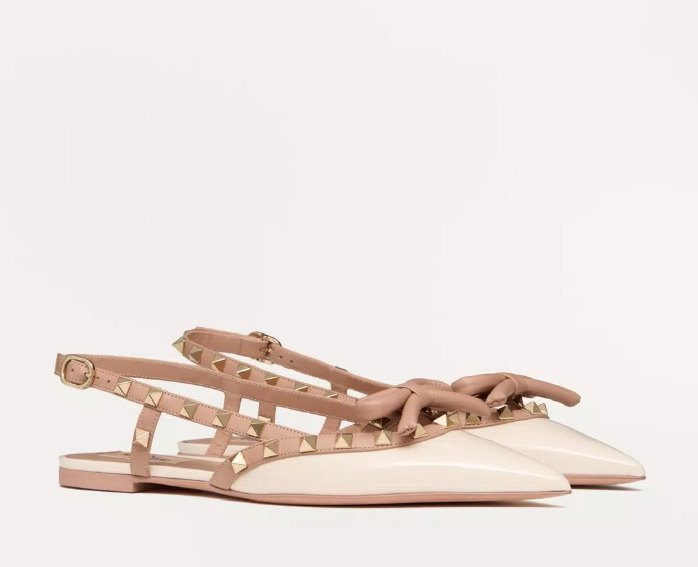 Valentino Rockstud Bow Ballerina Slingback