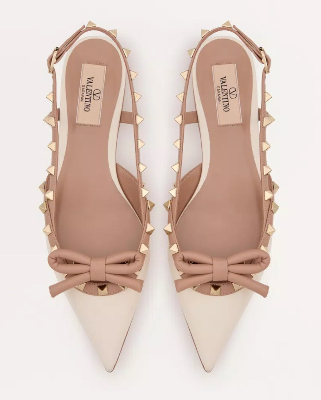 Valentino Rockstud Bow Ballerina Slingback
