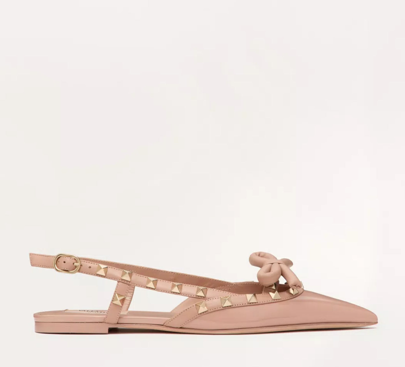 Valentino Rockstud Bow Ballerina Slingback