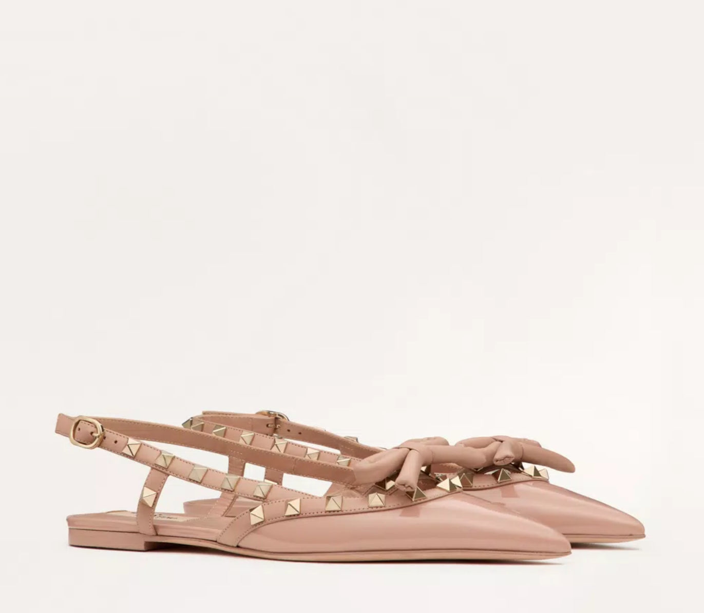 Valentino Rockstud Bow Ballerina Slingback