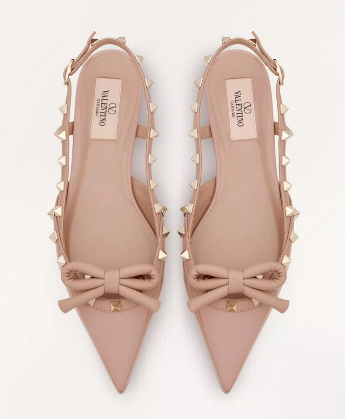 Valentino Rockstud Bow Ballerina Slingback