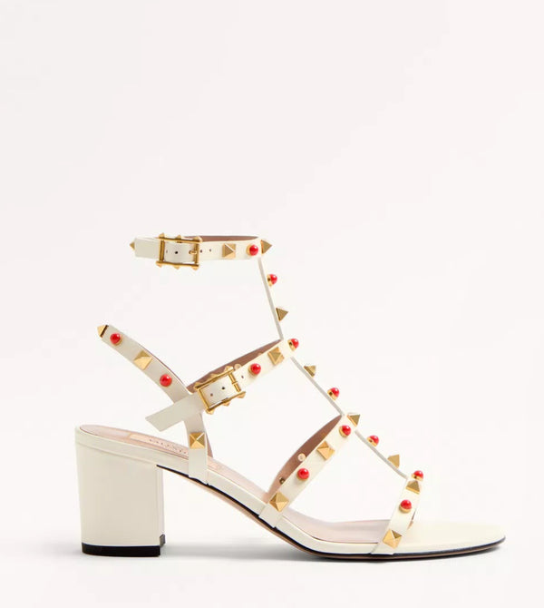 Valentino Rockstud Cabochon Stone Sandal