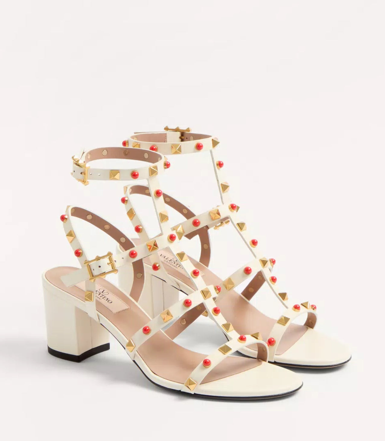 Valentino Rockstud Cabochon Stone Sandal