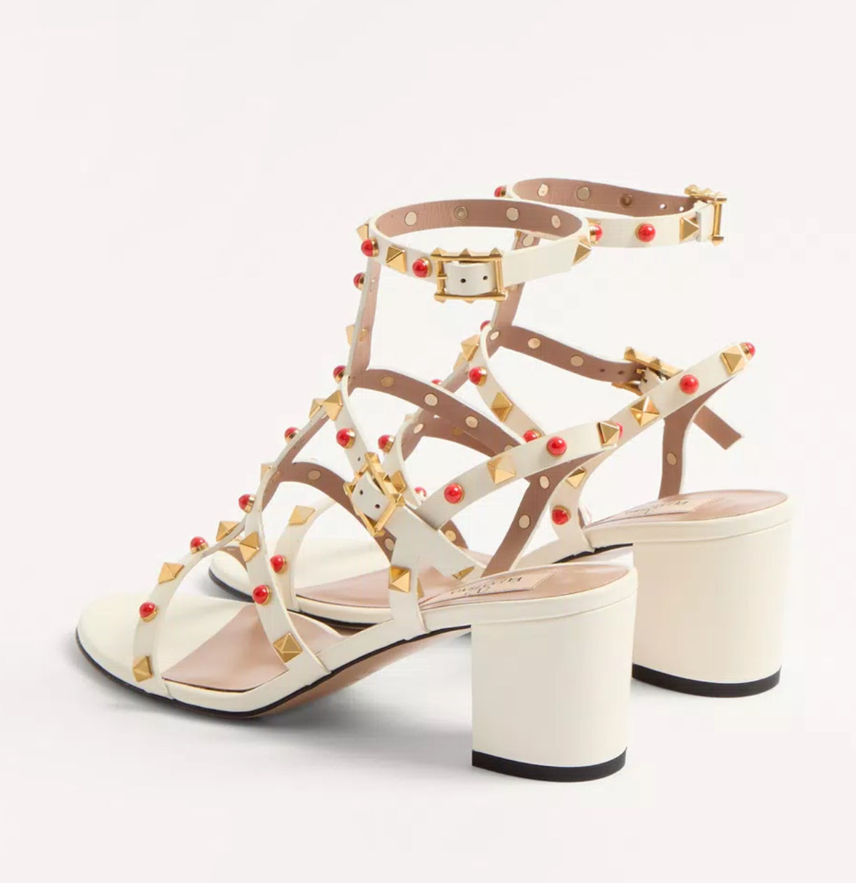 Valentino Rockstud Cabochon Stone Sandal