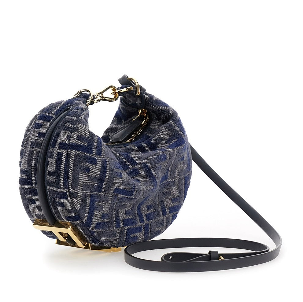 Fendi  Fendigraphy mini blue chenille mini bag