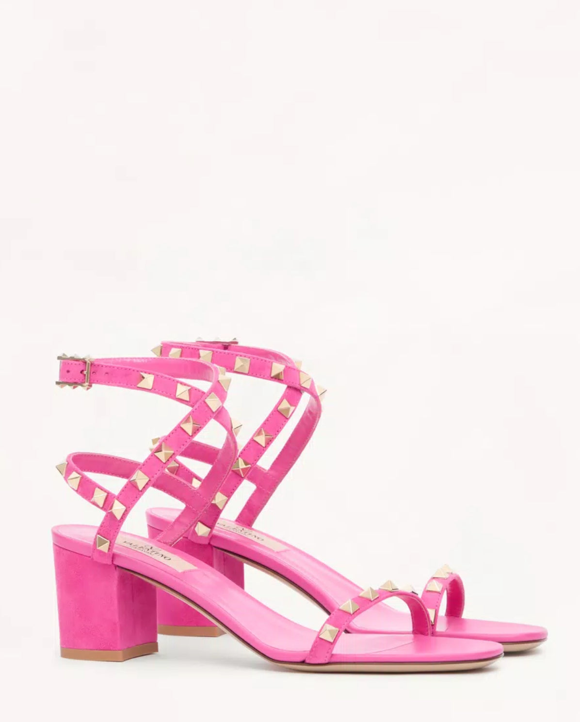 Valentino Rockstud Suede Strapped Sandal