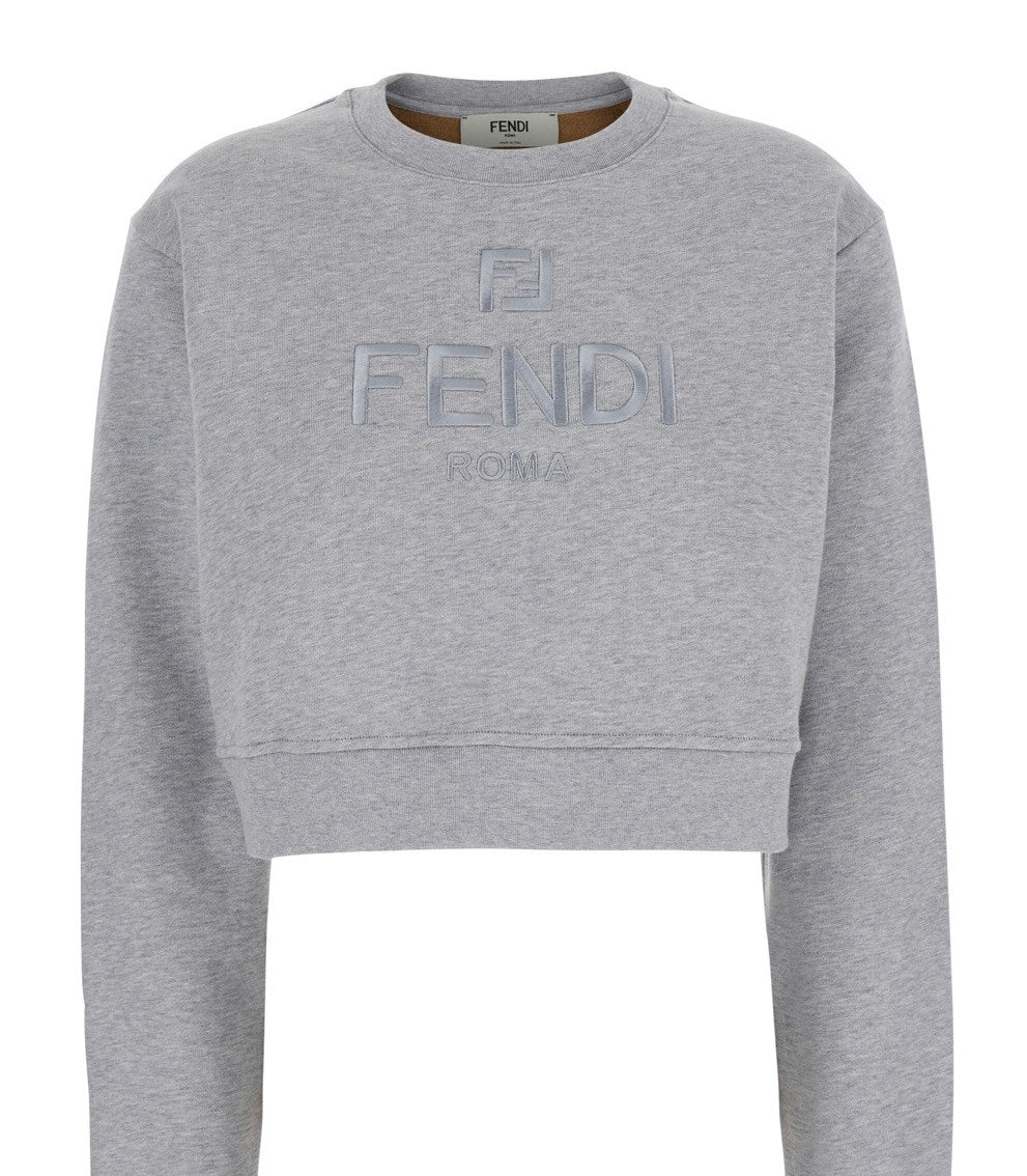 Fendi gray jersey sweatshirt