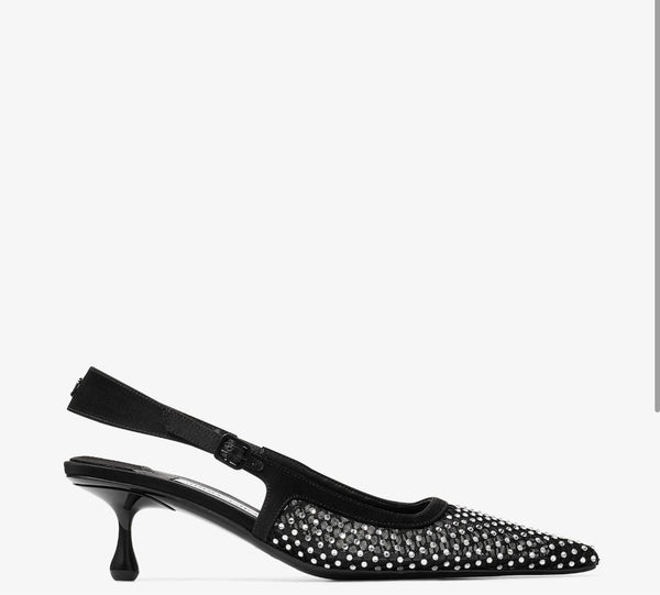 Jimmy Choo Amel Crystal Mesh Pumps