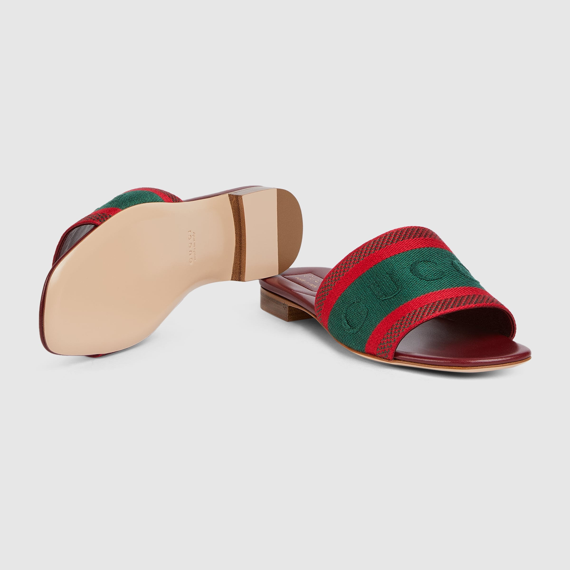 Gucci Web Logo Slide Sandals