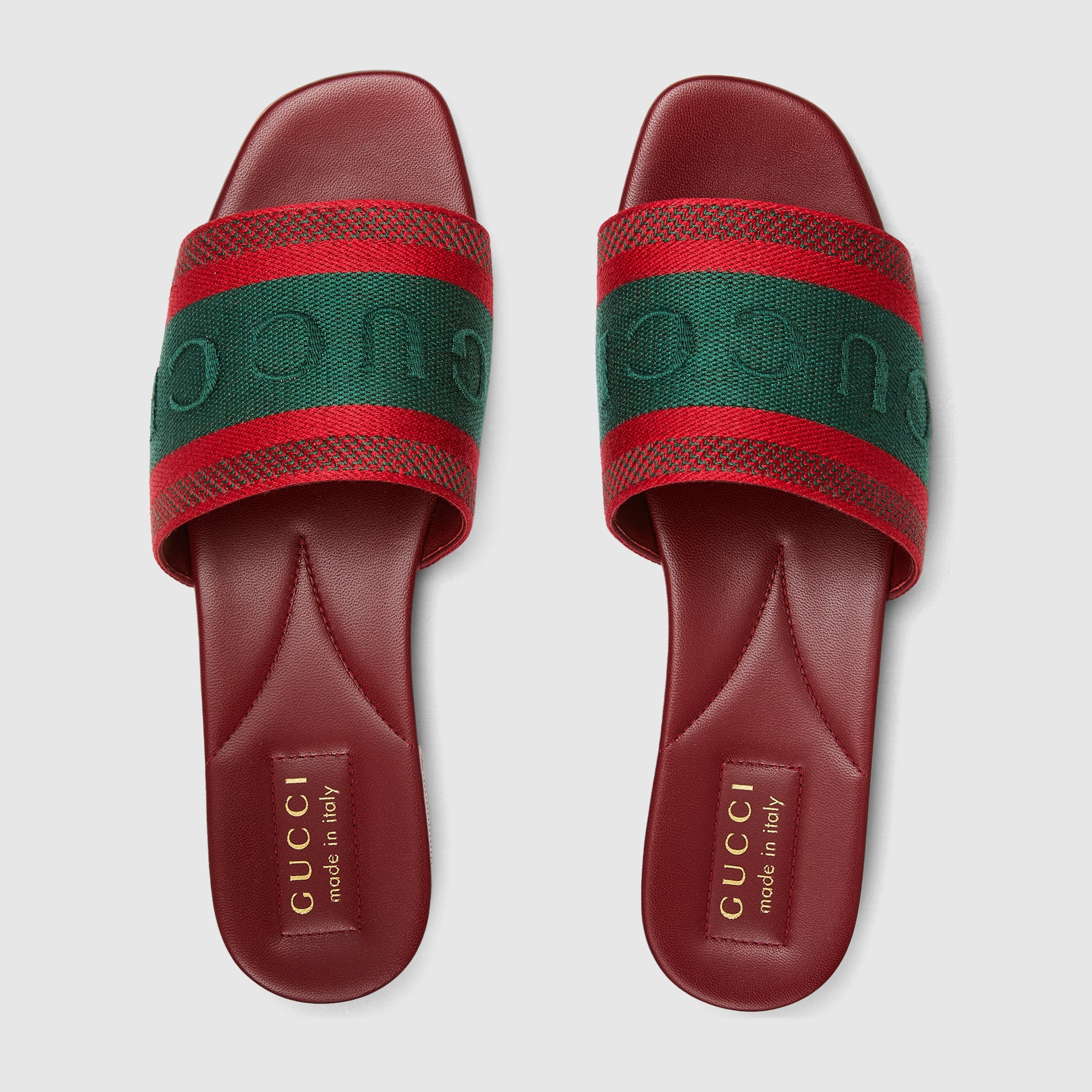 Gucci Web Logo Slide Sandals
