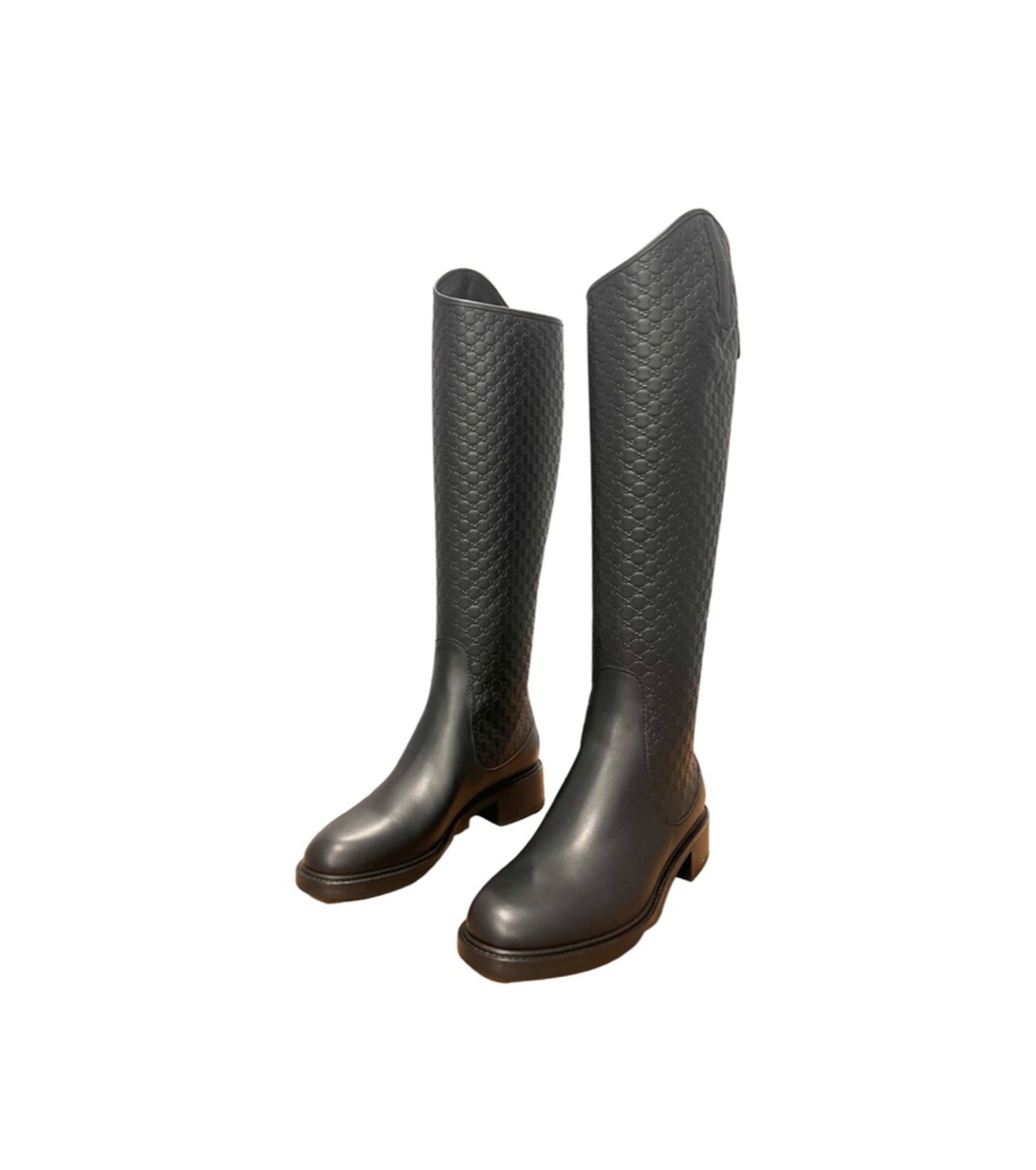 Gucci Micro GG Supreme Leather Knee Boots