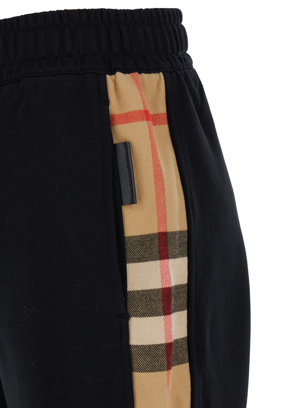 Burberry Check panel cotton jogging pants