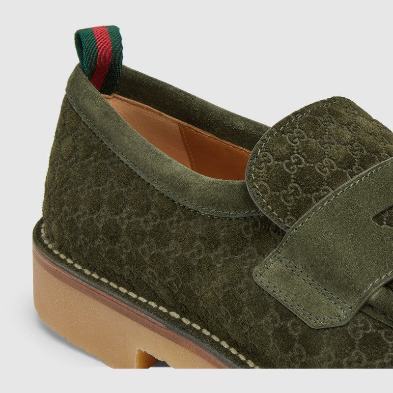 Gucci Web GG Suede Loafers