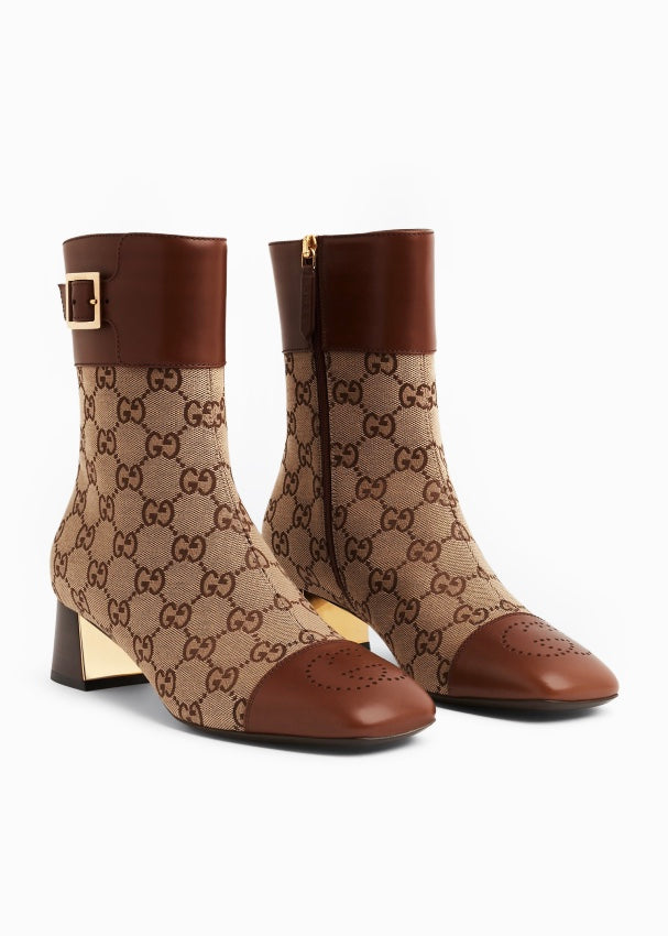 Gucci GG Canvas Ankle Boots