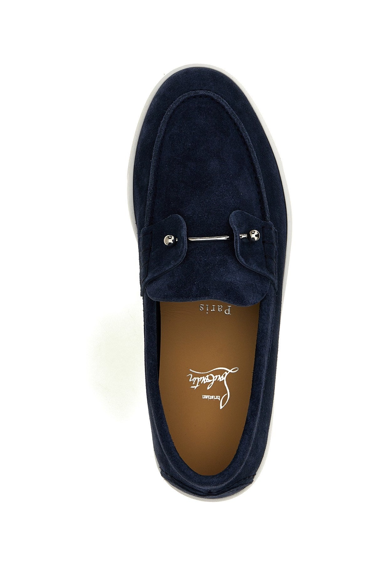 CHRISTIAN LOUBOUTIN CHAMBELIBOAT SUEDE LOAFERS