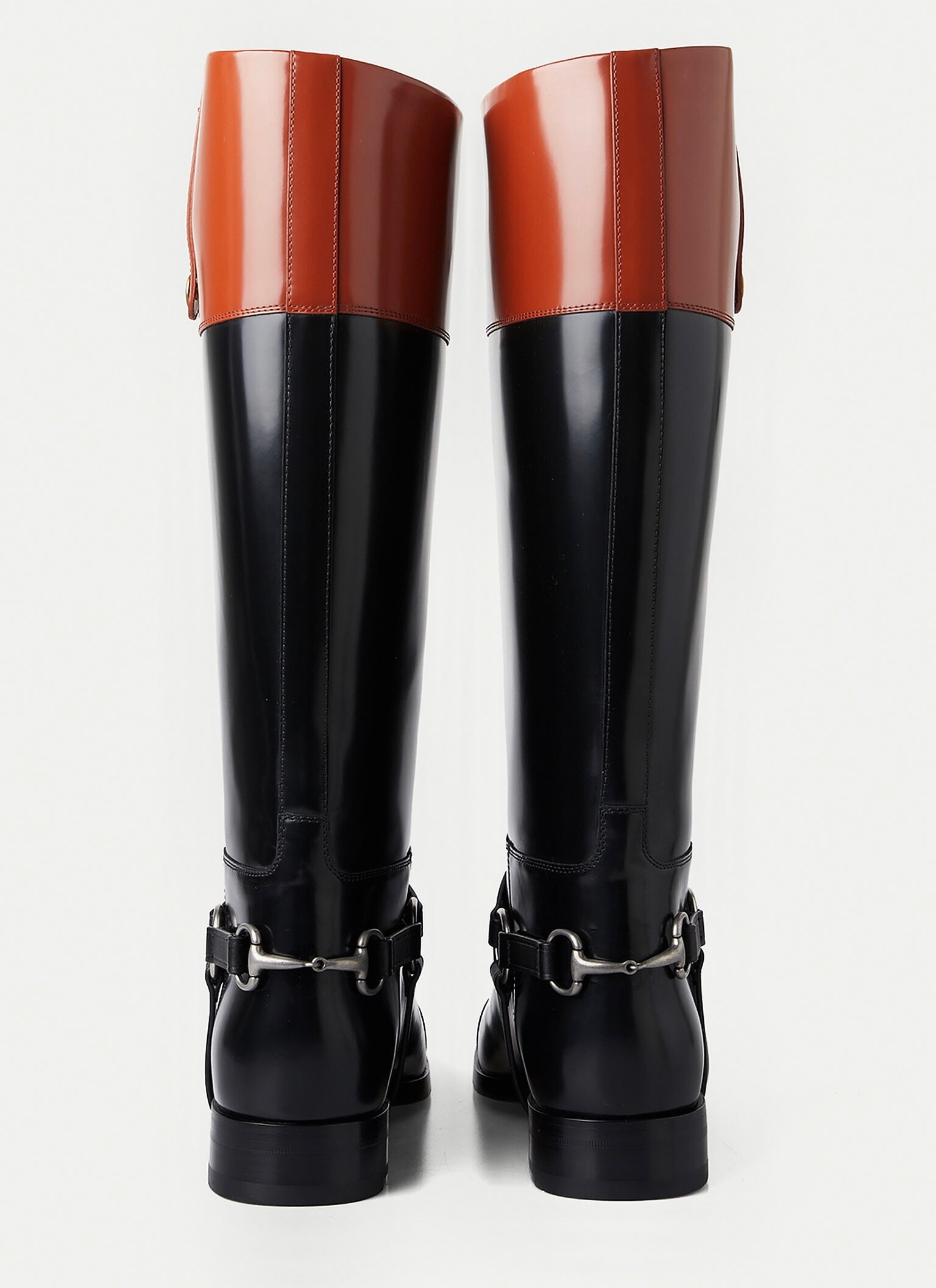 Gucci Harness Horsebit Leather Knee Boots