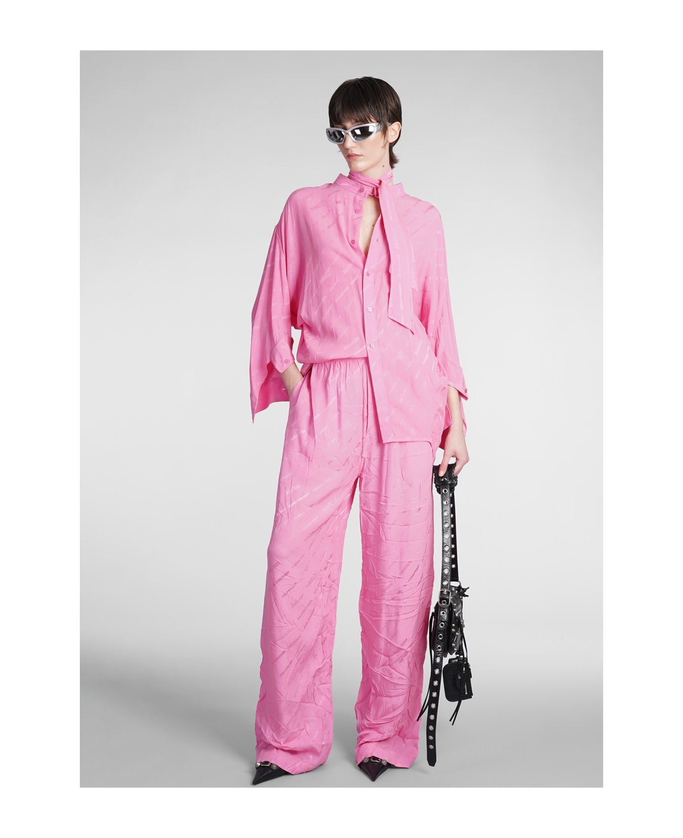 Balenciaga Logo All Over Swing Twisted Top