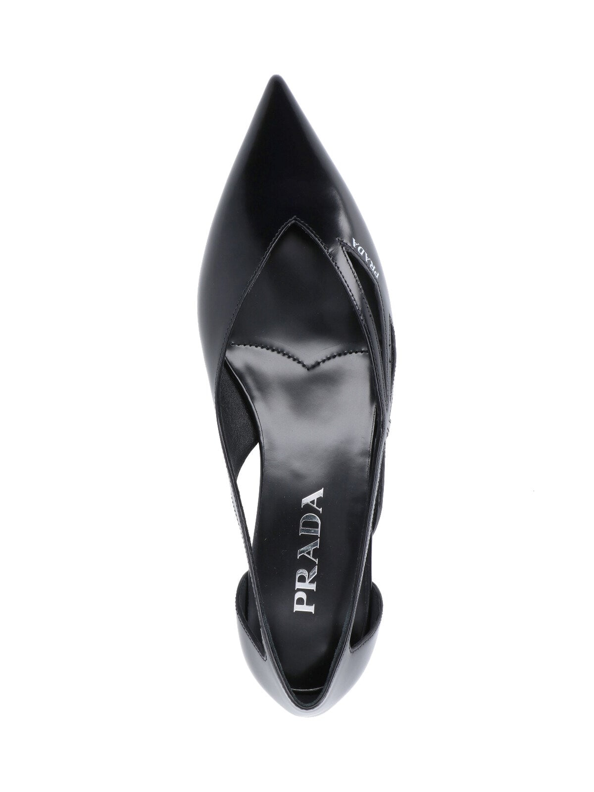 PRADA brushed leather cut-out ballerinas