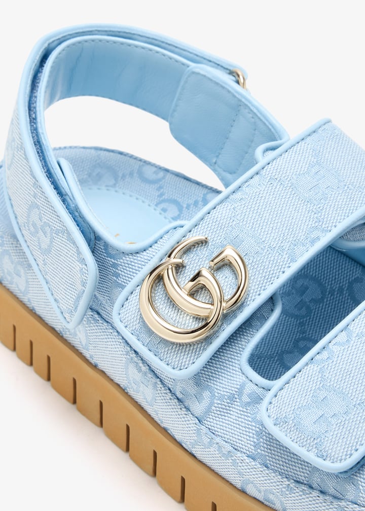 Gucci Double G Canvas Sandals