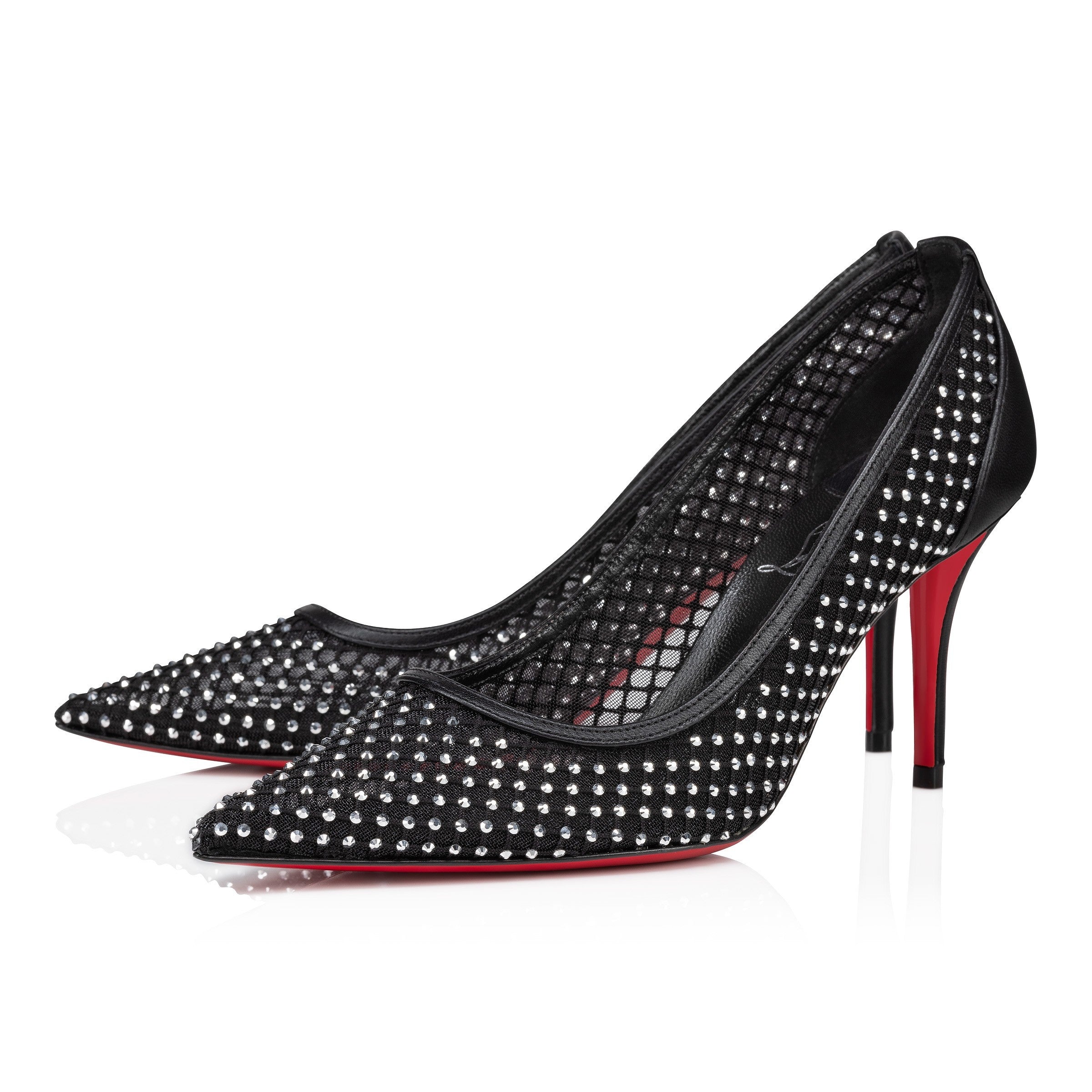 Christian Louboutin Apostropha Mesh Strass Pumps