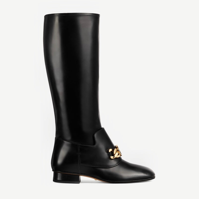 Gucci Interlocking G Chain Knee Boots