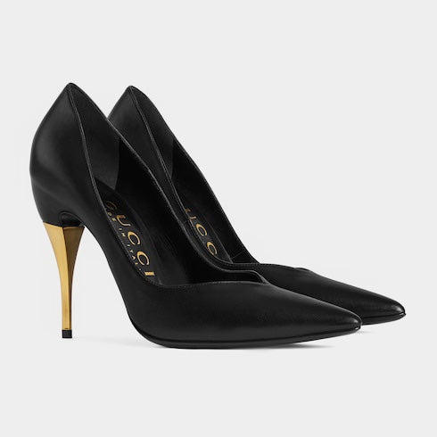 Gucci Priscilla Gold High Heel Pumps