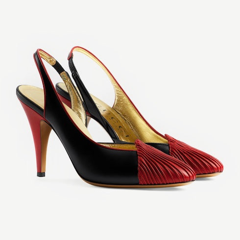 Gucci Pleats Slingback Pumps