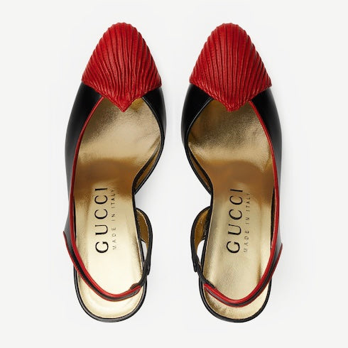 Gucci Pleats Slingback Pumps