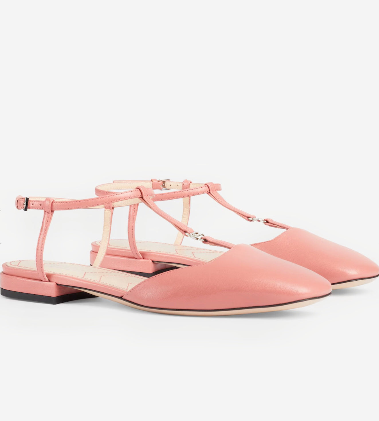 Gucci Double G Leather Ballet Flats