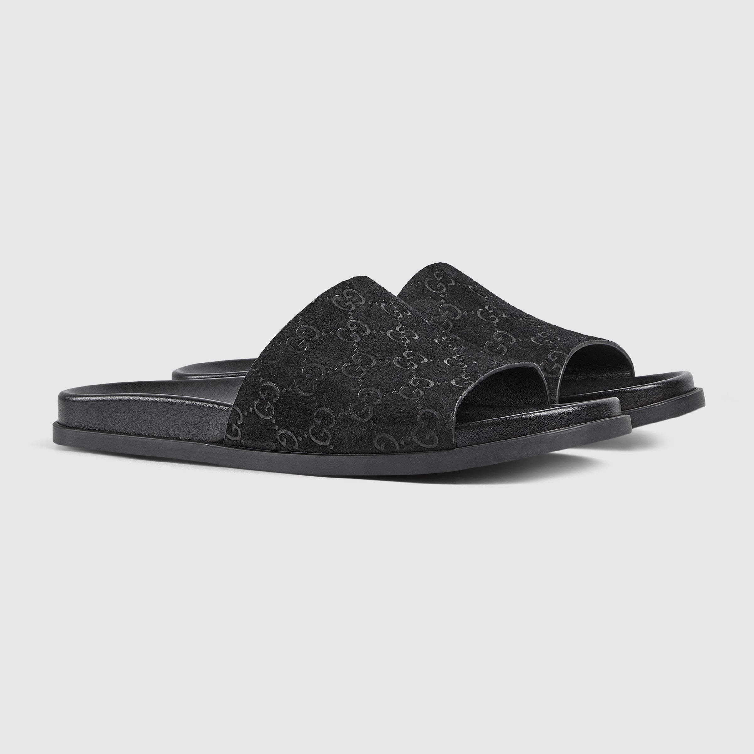 Gucci GG Suede Slide Sandals