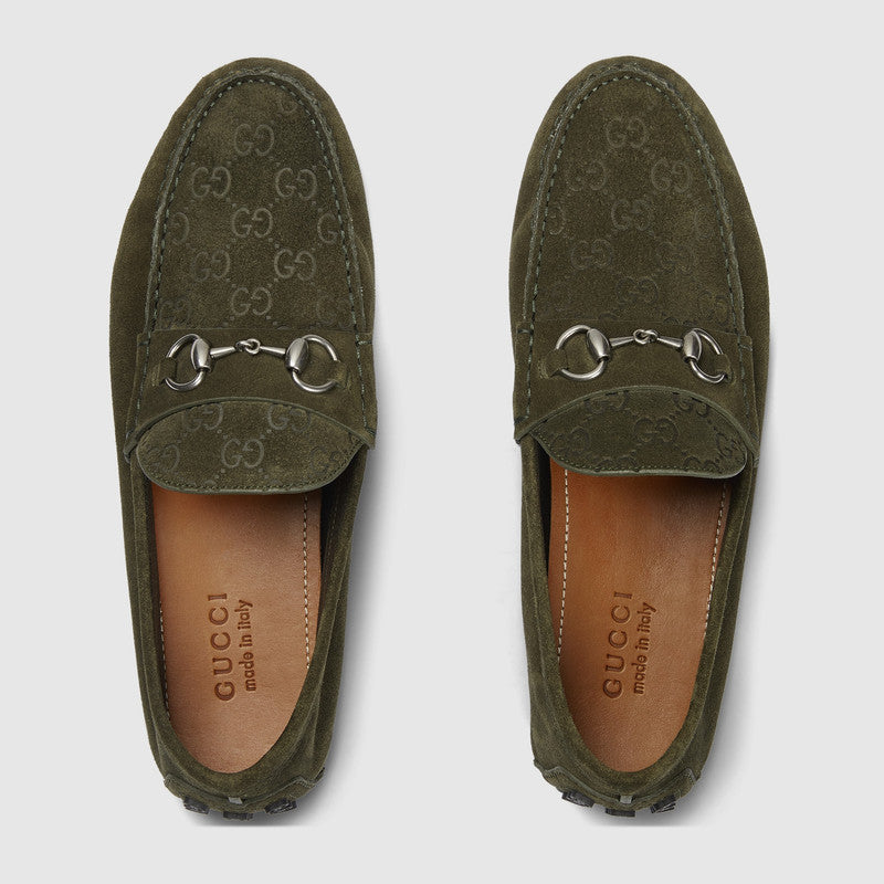 Gucci Horsebit GG Suede Drivers