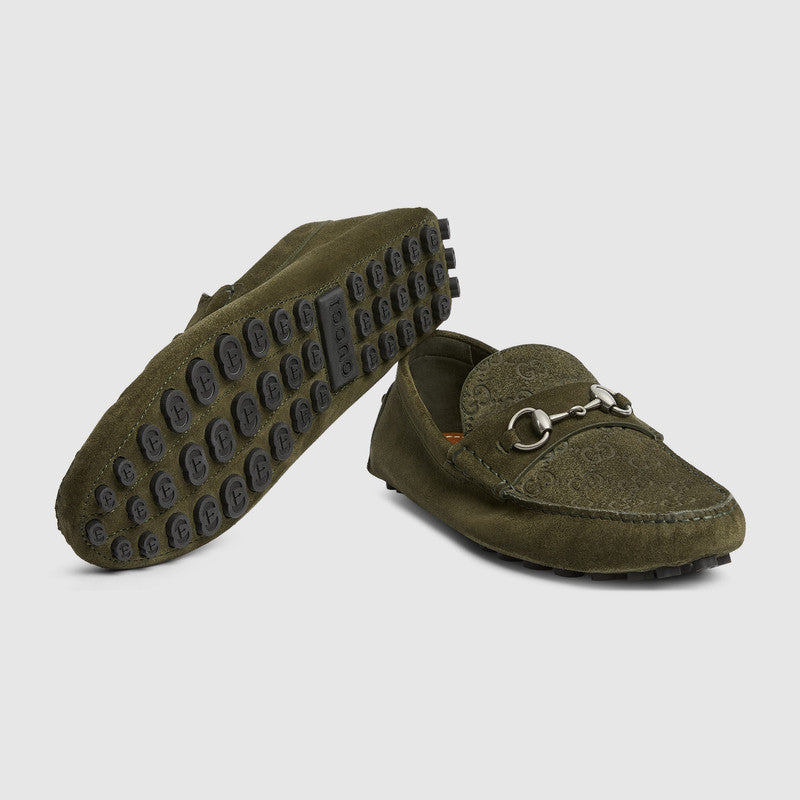Gucci Horsebit GG Suede Drivers