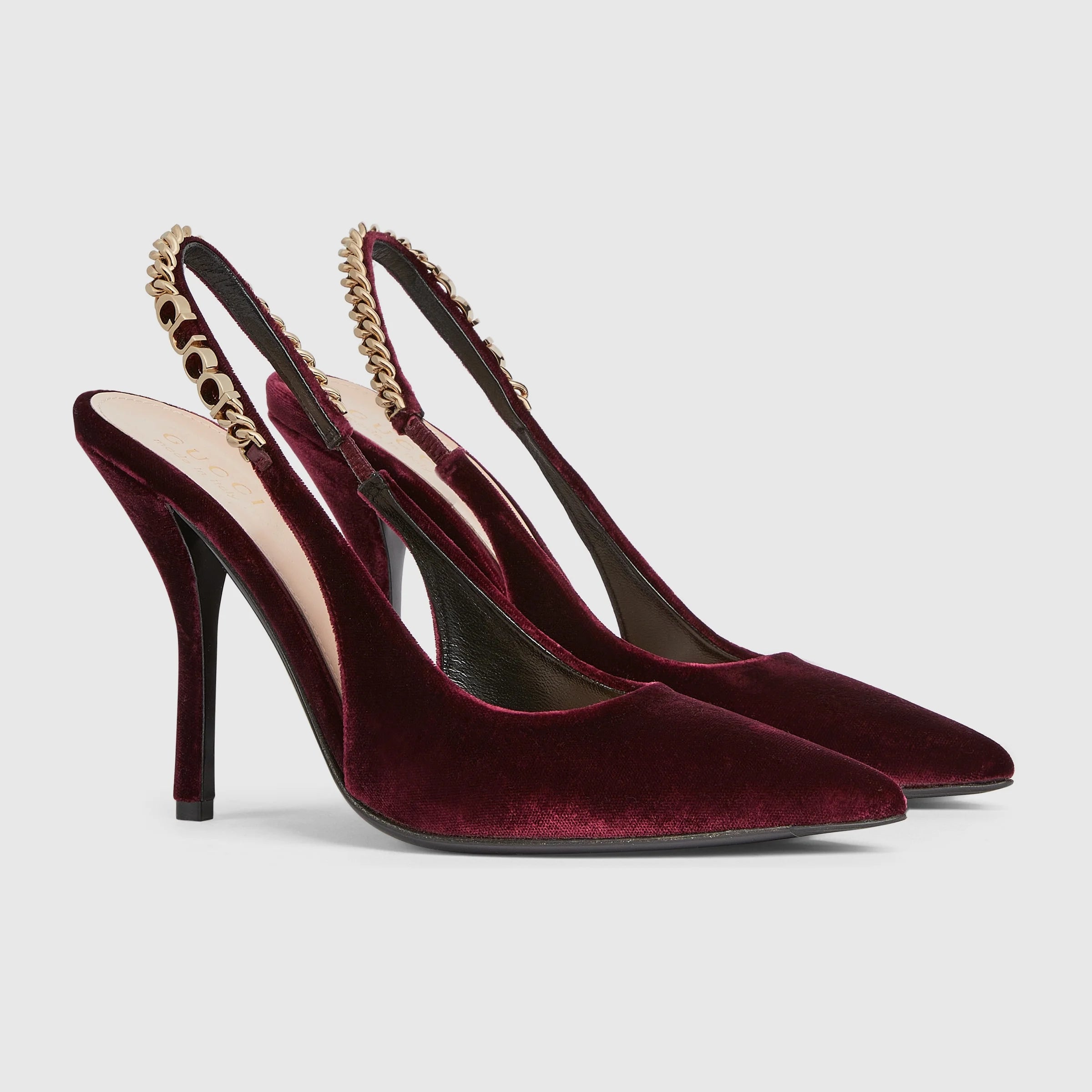 Gucci Signoria Velvet Slingback Pumps