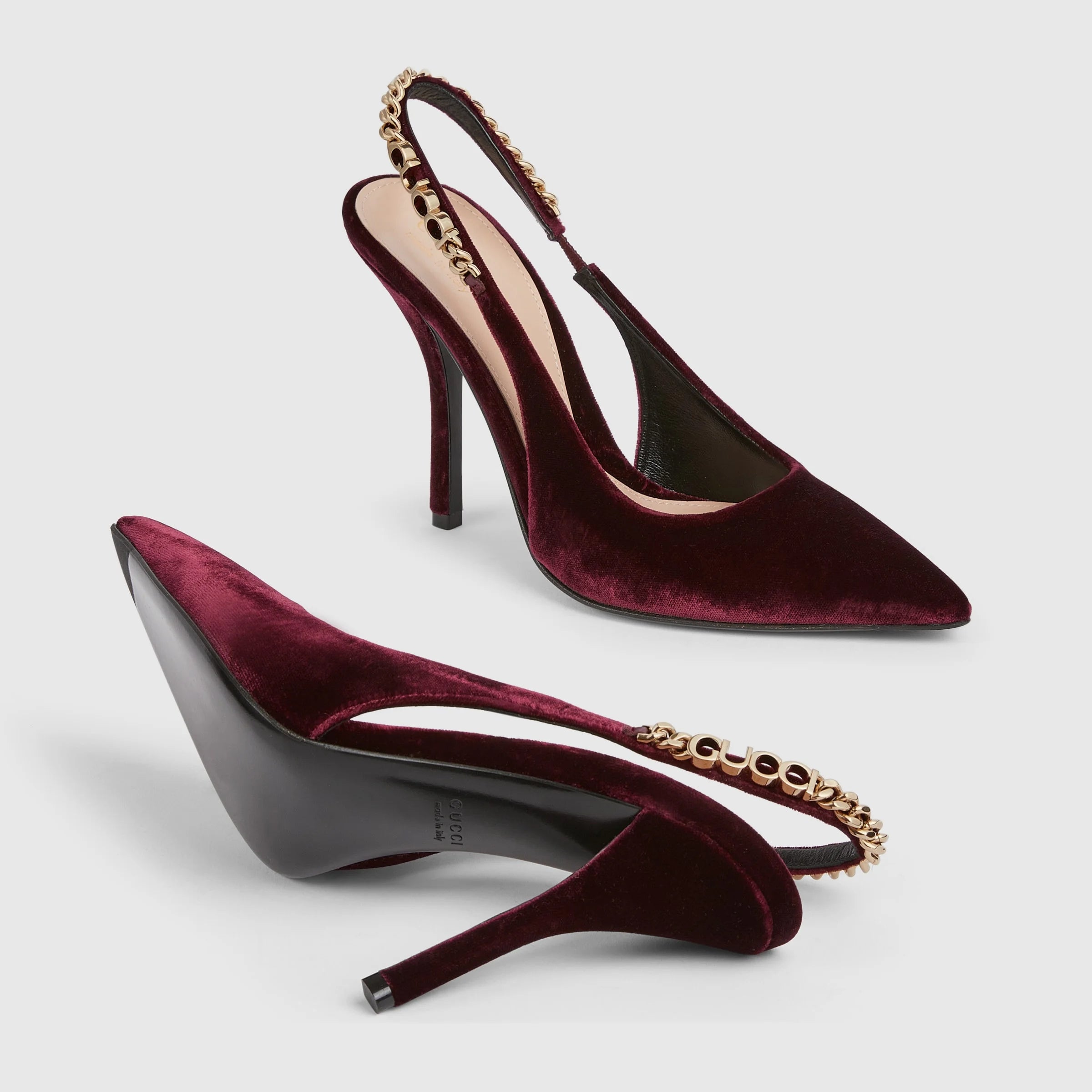 Gucci Signoria Velvet Slingback Pumps
