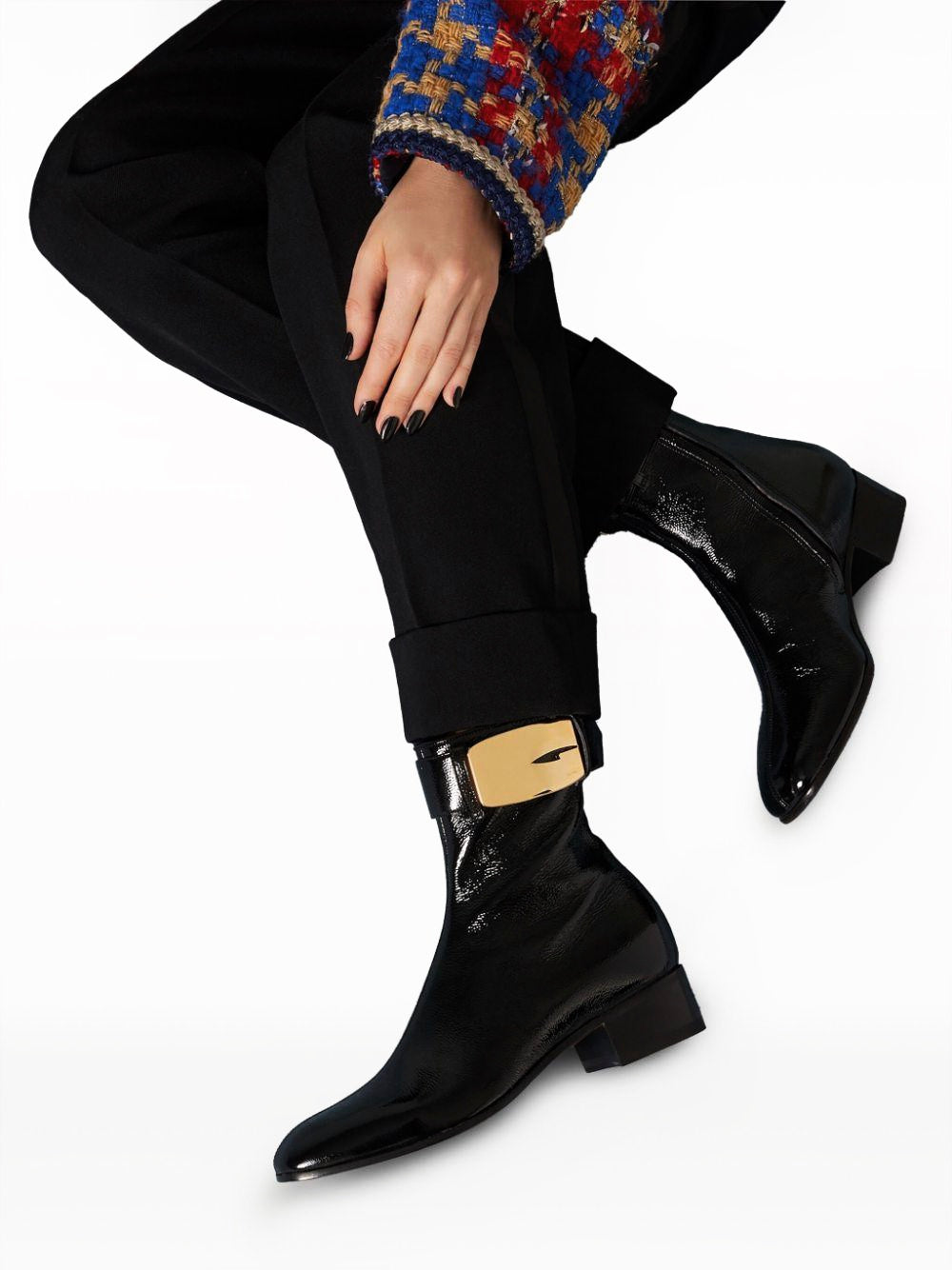 Gucci Retro G Leather Ankle Boots