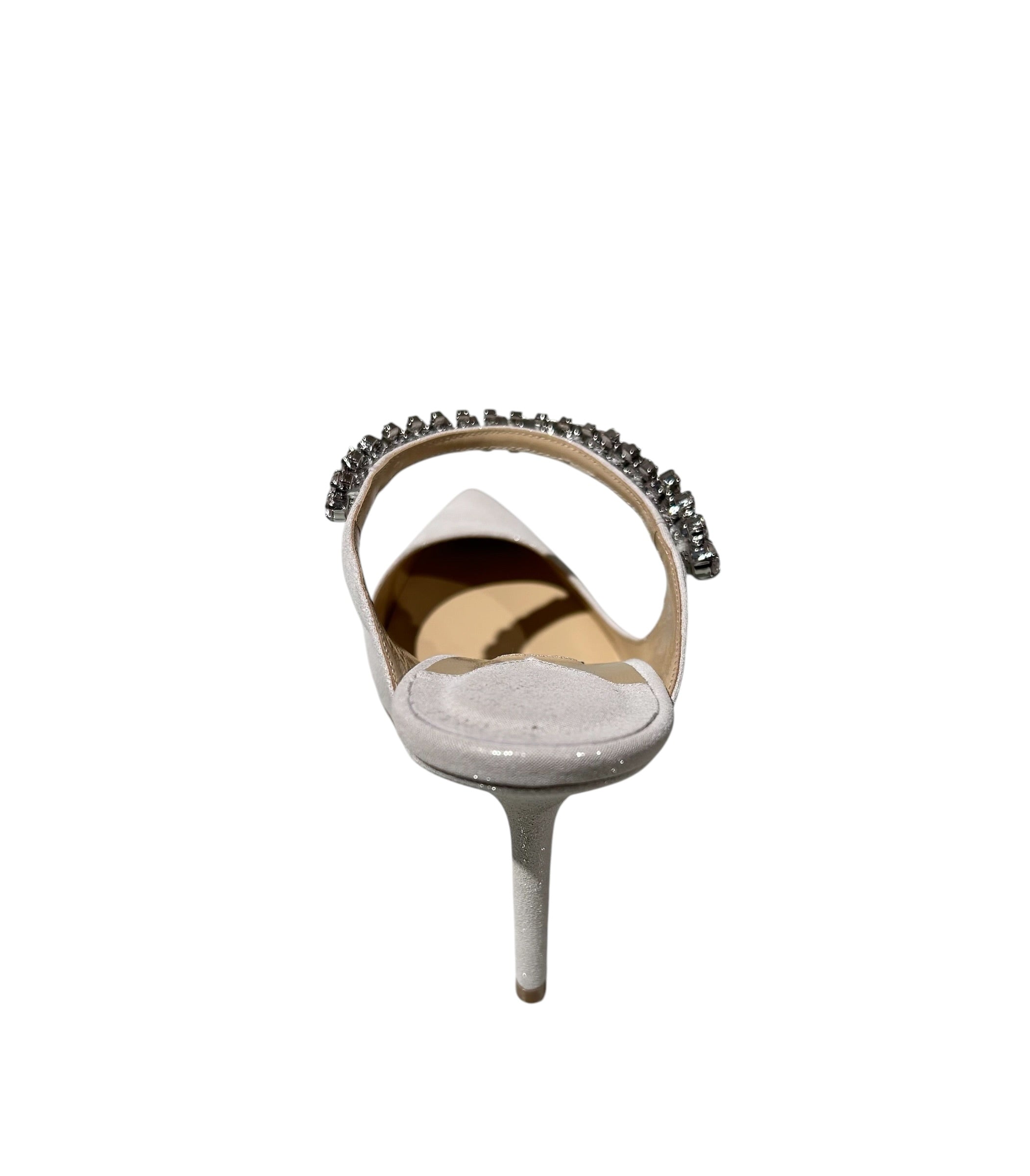 Jimmy Choo Bing Crystal Strap Suede Mules