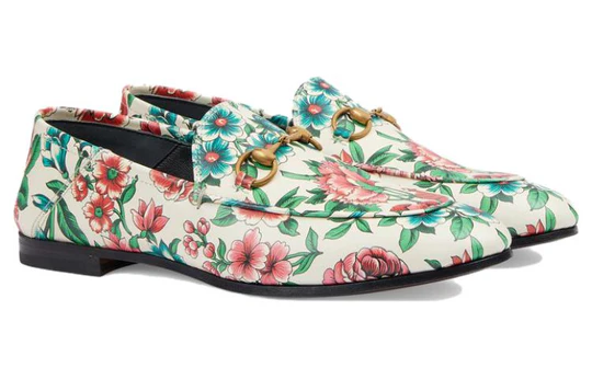 Gucci Horsebit Floral Print Multicolor Loafers