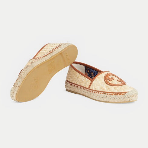 Gucci Raffia Interlocking G Espadrilles