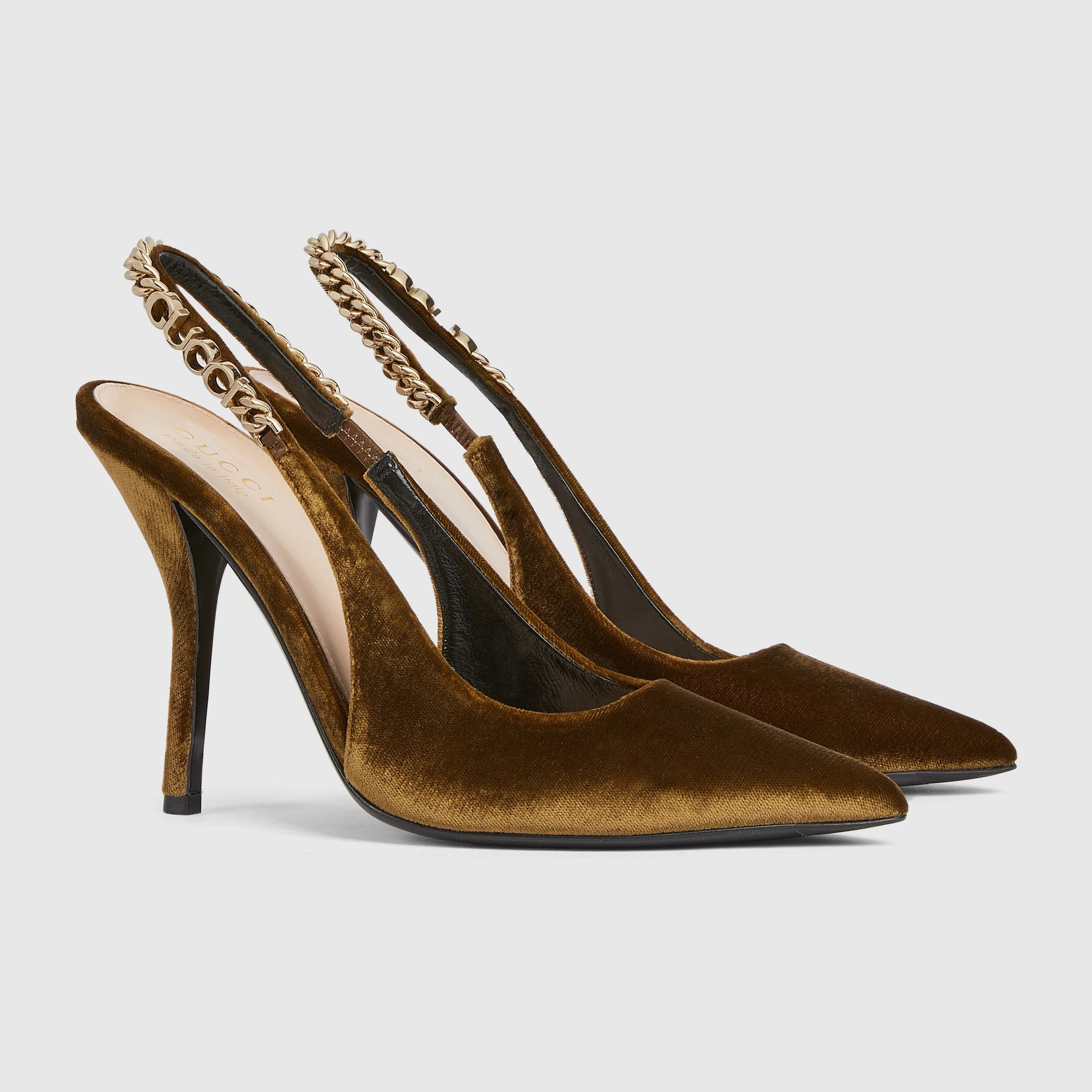 Gucci Signoria Velvet Slingback Pumps