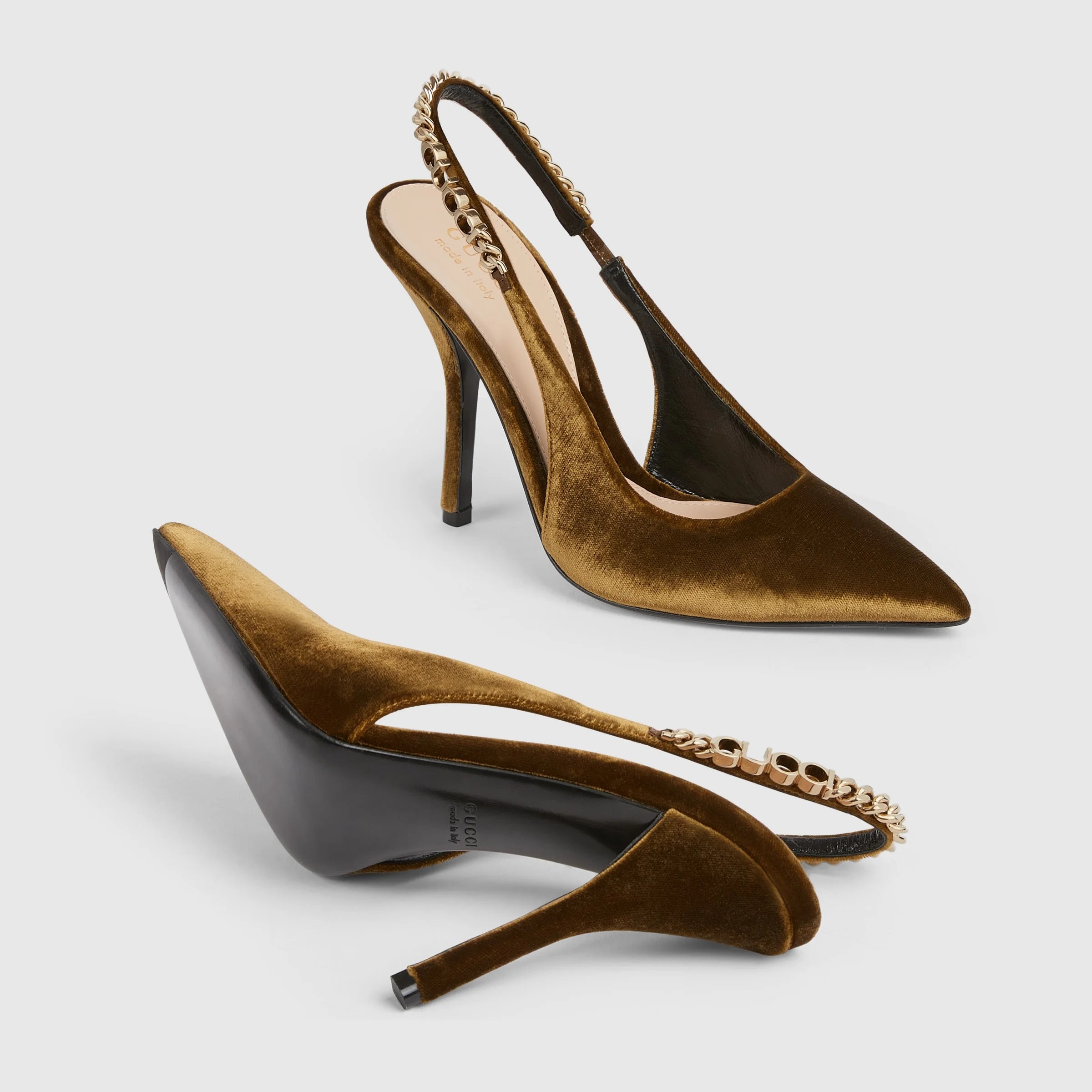 Gucci Signoria Velvet Slingback Pumps