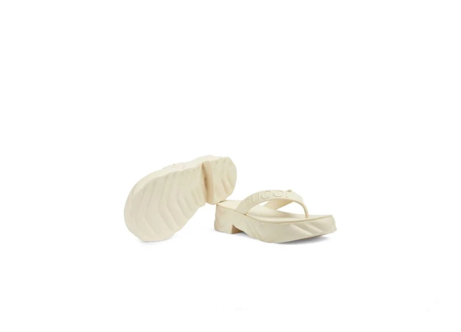 Gucci Logo Thong Rubber Platform Sandals