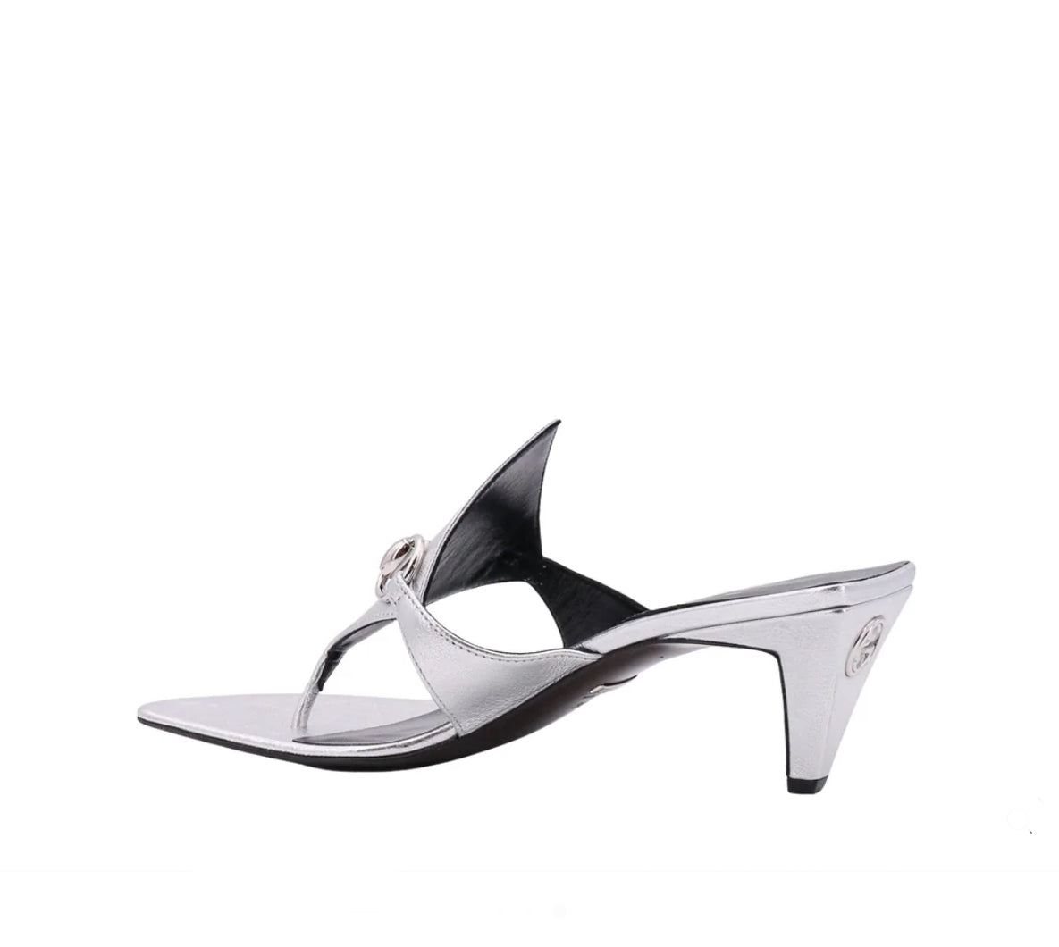 Gucci Horsebit Metallic Thong Sandals