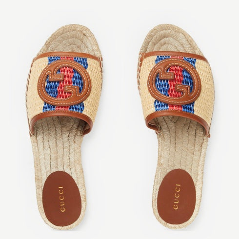 Gucci Interlocking G espadrille Slides