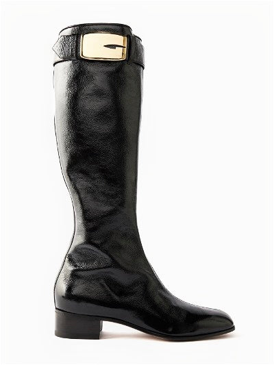 Gucci Retro G Leather Knee Boots